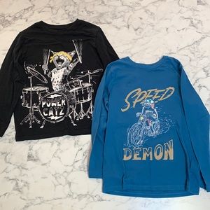 Boys size 8. Graphic long sleeve t-shirts